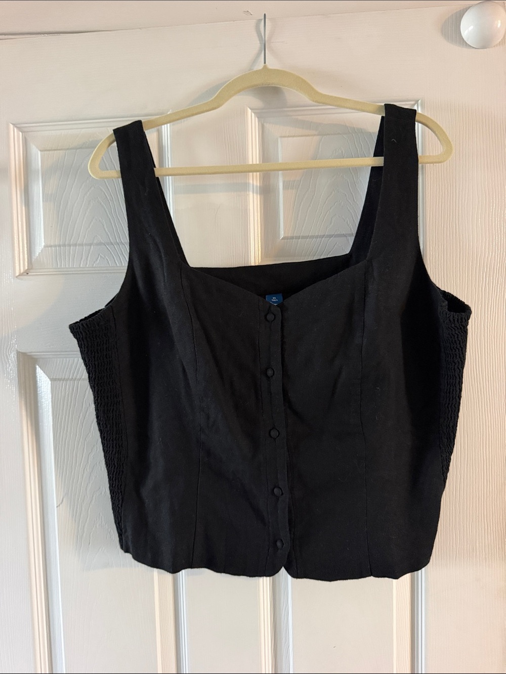 Old Navy Black Button-Front Square Neck Crop Top - XL TALL